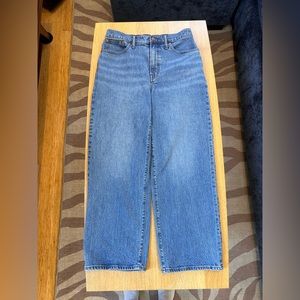 MADEWELL The Perfect Vintage Wide-Leg Cropped Jean Light Wash - size 29